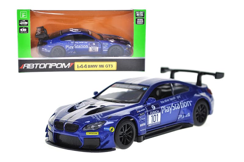 Машина металева "Автопром" 4369, 1:44 BMW M6 GT3,1 колір, відкриваються двері, в коробці