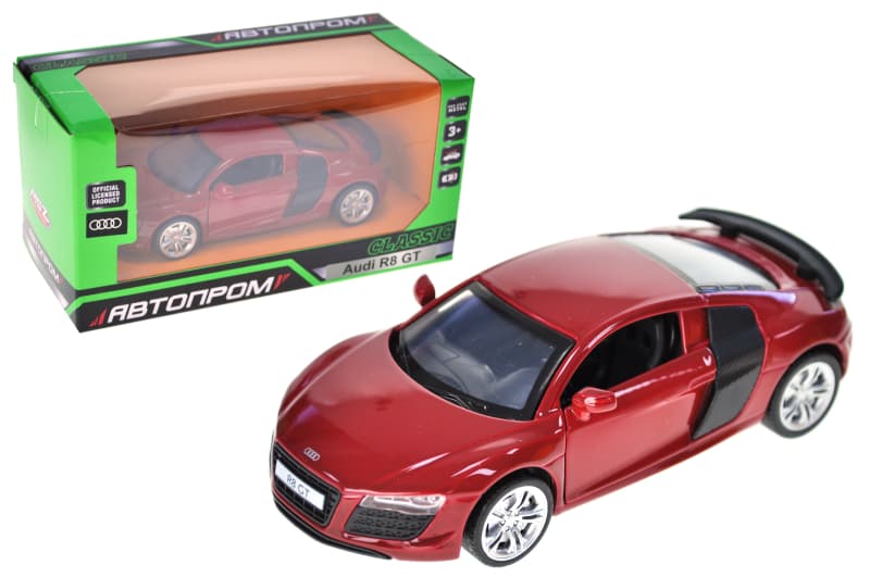 Машина металева 10004 5" Audi R8 GT, відкриваються двері, в коробці 16,5x7x8 см АВТОПРОМ