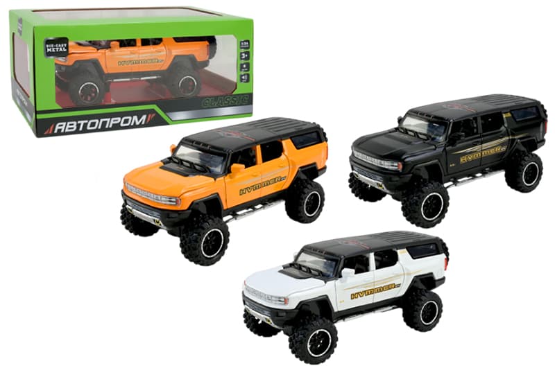 Машина металева AP7737 Hummer 1:24, батарейка, світло, звук, відкриваються двері, коробка р. 28x16x12,8см АВТОПРОМ
