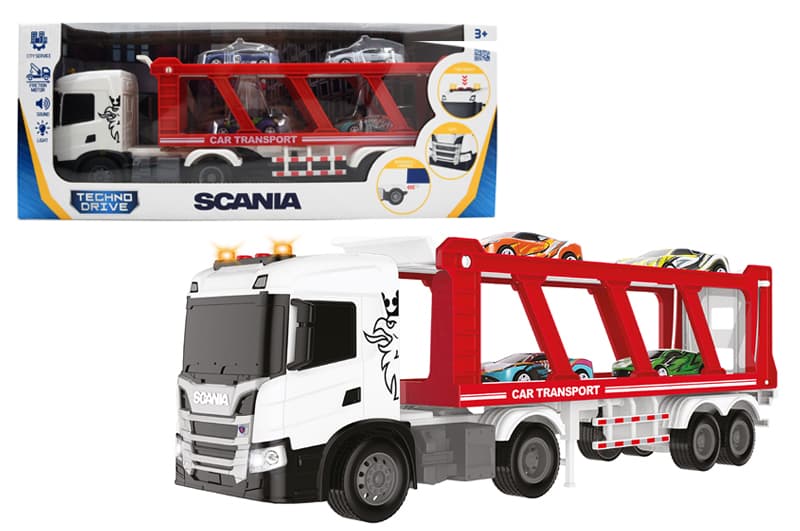 Автовоз 6414KS "SCANIA" 4 машини, світло, звук TECHNODRIVE