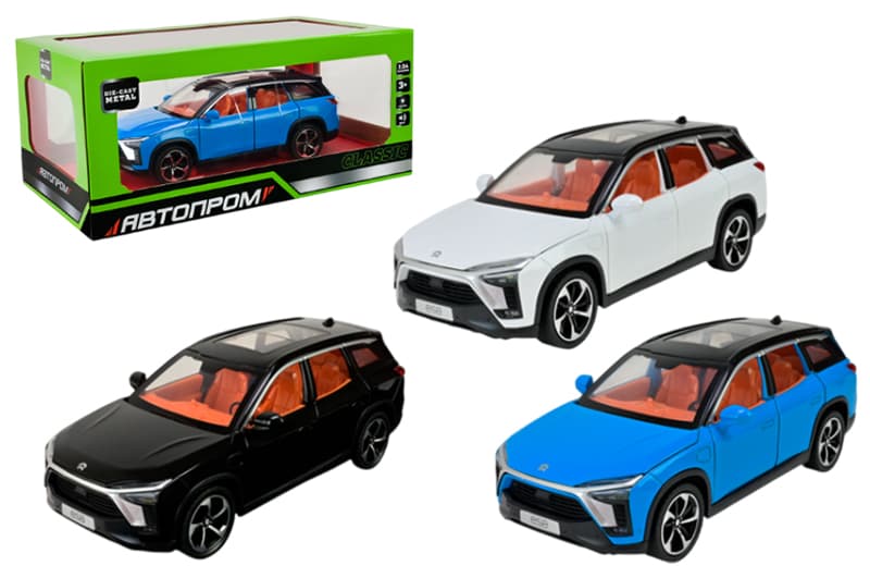 Машина АВТОПРОМ  AP7732  Nio ES8 1:24,світло, звук, відкриваються двері, коробка