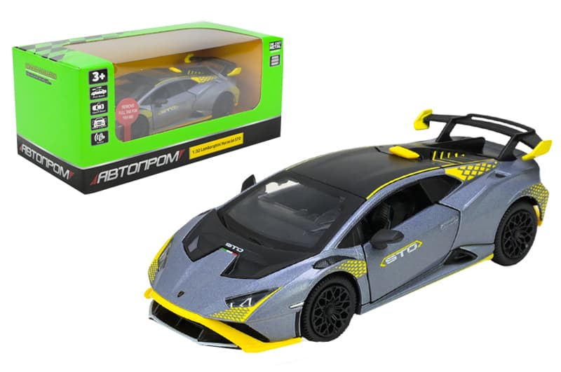 Металева автомодель Lamborghini STO 1:32 Автопром зі світлом, звуком і відкривними дверима