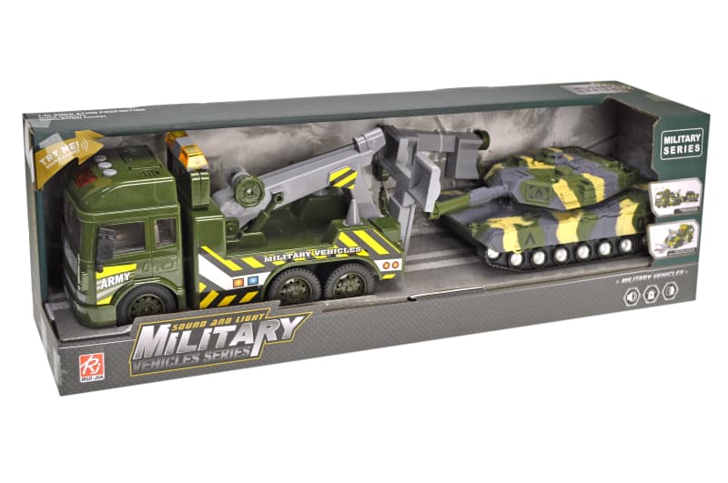 Евакуатор із танком YG TOYS, інерційний, зі світлом і звуком, фото 2
