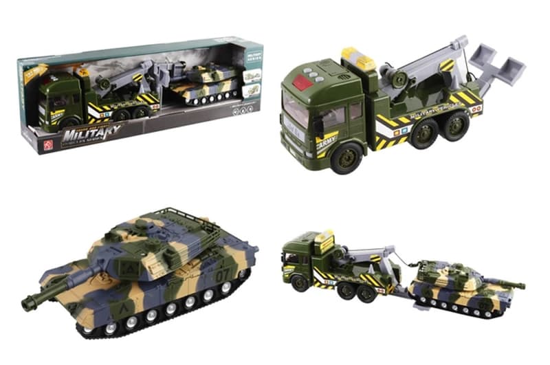 Евакуатор із танком YG TOYS, інерційний, зі світлом і звуком