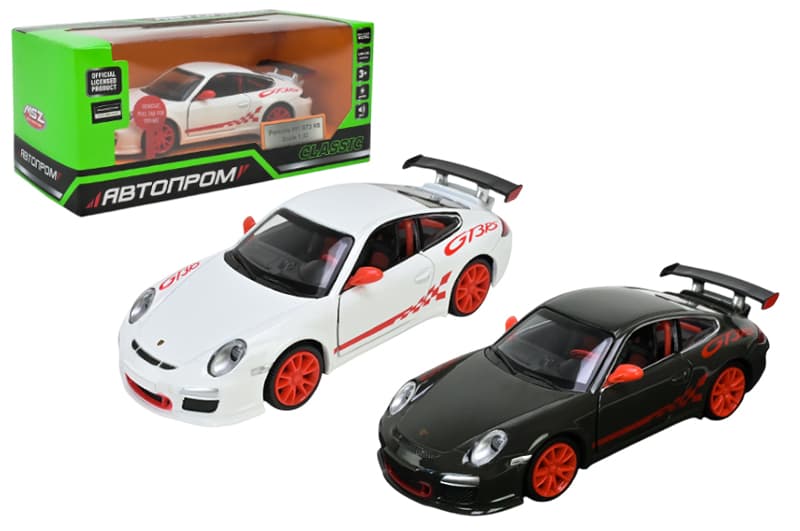 Машина металева  "АВТОПРОМ" 68342 1:32 Porsche 911  GT3 RS, батарейка, світло, звук, відкриваються двері, кор.