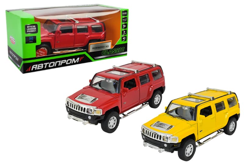 Машина металева 68321 1:32 Hummer H3, на батарейки, світло, звук, відкриваються двері, коробка 18x9x9 см АВТОПРОМ