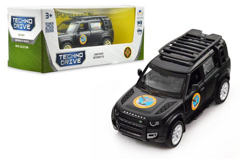 Іграшкова машинка TECHNODRIVE Land Rover Defender 110 «Шеврони Героїв ГУР МО»