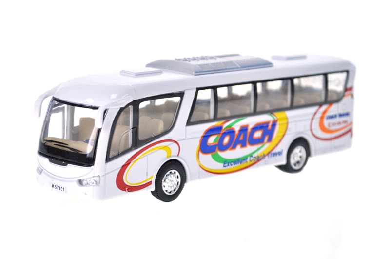 Модель автобус KS7101W COACH 7'' металевий, інерція, відкриваються двері, 4 кольори, коробка, фото 2