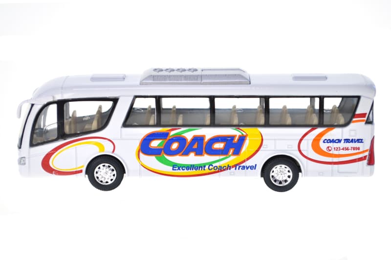 Модель автобус KS7101W COACH 7'' металевий, інерція, відкриваються двері, 4 кольори, коробка, фото 4