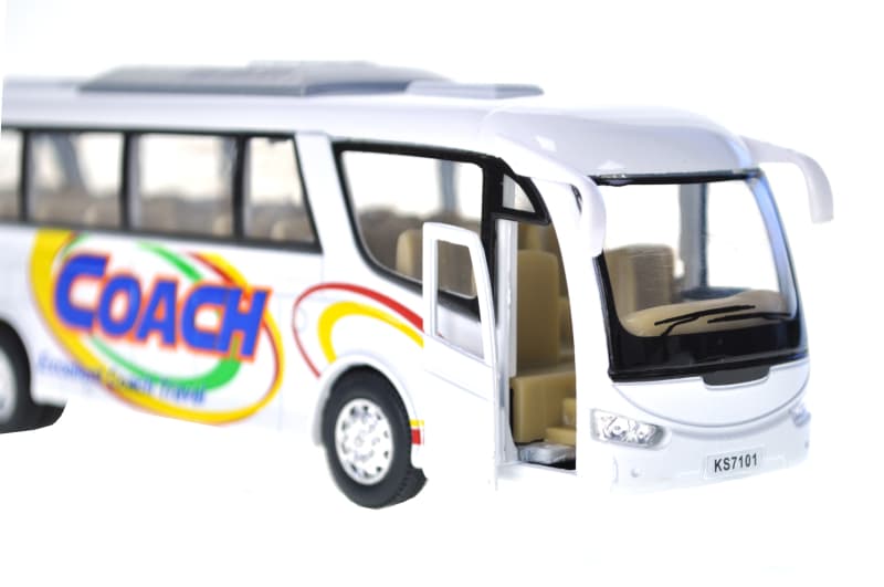 Модель автобус KS7101W COACH 7'' металевий, інерція, відкриваються двері, 4 кольори, коробка, фото 5