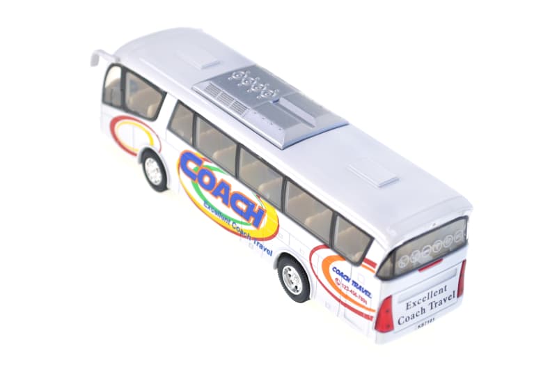 Модель автобус KS7101W COACH 7'' металевий, інерція, відкриваються двері, 4 кольори, коробка, фото 3