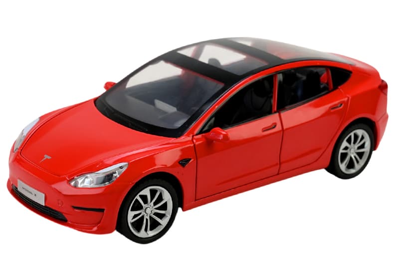 Машина металева AP7728 1:24 Tesla model 3, на  батарейки, світло, звук, відкриваються двері, в коробці 28x16x12,8см АВТОПРОМ, фото 3