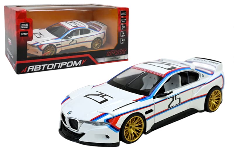 Машина металева 68257A, 1:24 "BMW CSL Hommage R ", батарейки, в коробці 24,5x12,5x10 см АВТОПРОМ