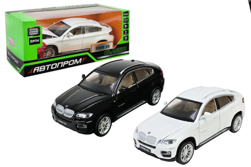 Машина металева 68311 АВТОПРОМ,1:32 BMW X6, на батарейках, світло, звук, відкриваються двері, у коробці