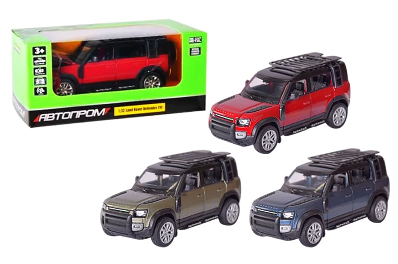 Машина металева "Автопром" 68416 1:32 2020 Land Rover Defender 110, на батарейках, світло, звук, відкриваються двері, в коробці