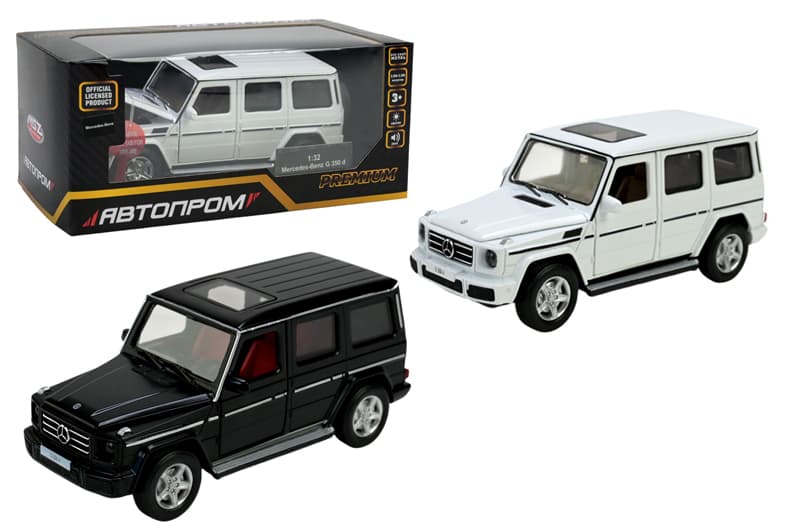 Машина металева 68436 "АВТОПРОМ", 3 кольори, 1:32 Mercedes-Benz G 350 d, світло, звук, відкриваються двері,в коробці
