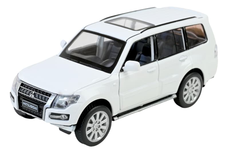 Машина металева 68463W 1:33 "Mitsubishi Pajero 4WD Turbo", на батарейках, світло, звук, відкриваються двері, коробка 18x9x8 см АВТОПРОМ, фото 4