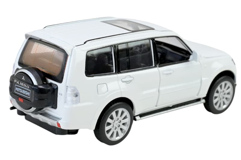 Машина металева 68463W 1:33 "Mitsubishi Pajero 4WD Turbo", на батарейках, світло, звук, відкриваються двері, коробка 18x9x8 см АВТОПРОМ, фото 5
