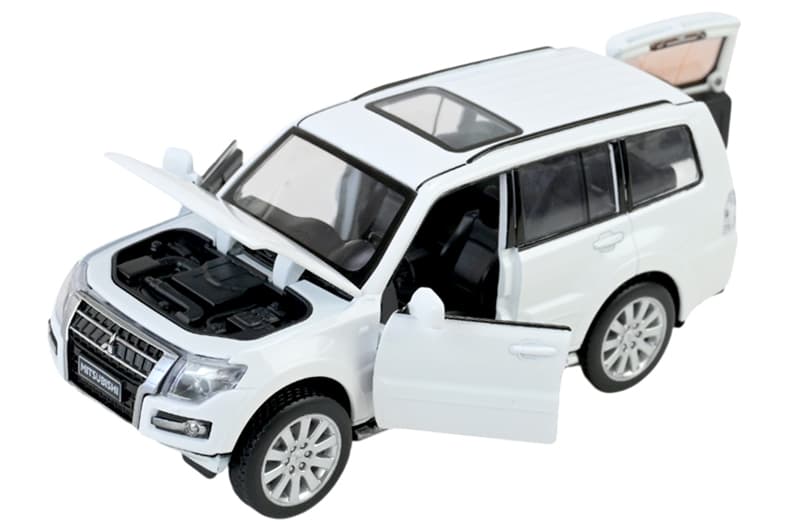 Машина металева 68463W 1:33 "Mitsubishi Pajero 4WD Turbo", на батарейках, світло, звук, відкриваються двері, коробка 18x9x8 см АВТОПРОМ, фото 2