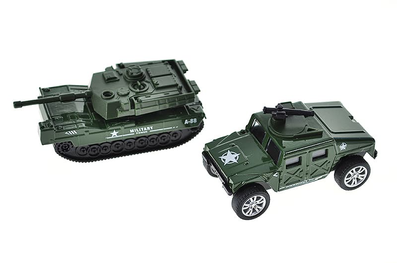 Набір металевих інерційних військових машинок YG TOYS, 4 шт., фото 3