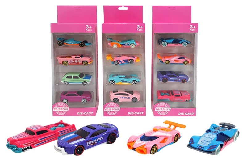 Набір металевих машинок для дівчаток YG TOYS, 4 шт., 3 види