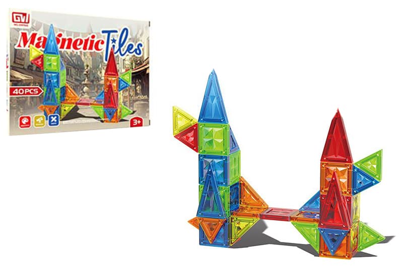 Конструктор магнітний MAGNETIC TILES GW965 40 дет.кор.26.7x4.8x21см