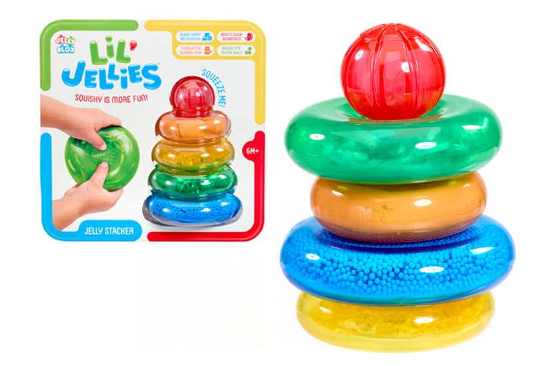 Конструктор сенсорний 937837 "ПІРАМІДКА-КОЛЬОРИНКА" серії "Lil' Jellies" у коробці р.4x25x24 см JELLY BLOX