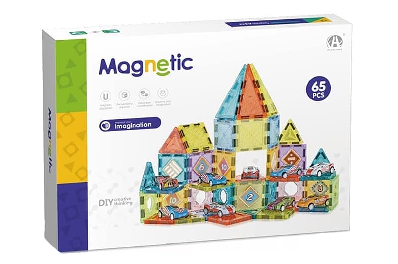 Конструктор магнітний CH1297, 65 деталей, в коробці р.30x6x21.5 см YG Toys