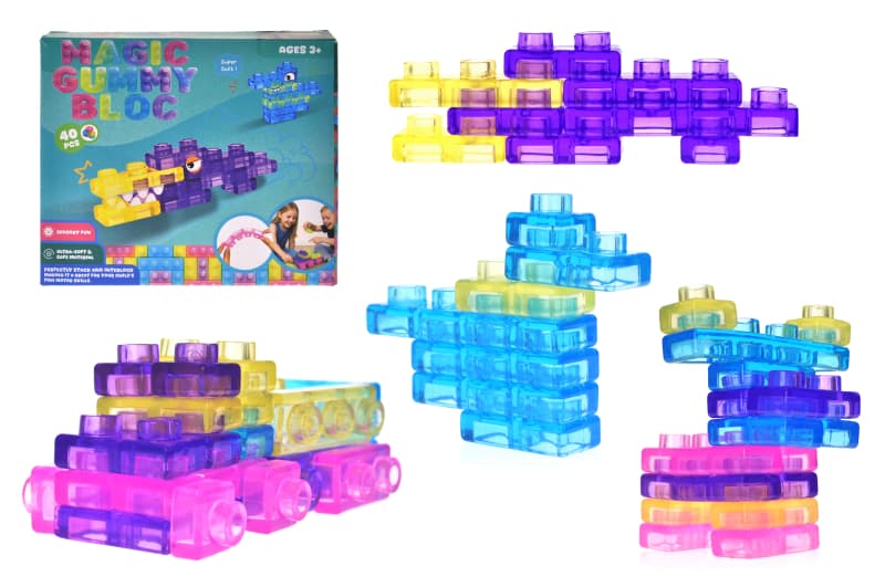 Силіконовий конструктор MAGIC GUMMY BLOC, 40 деталей