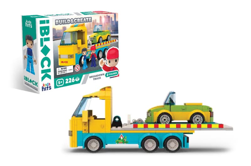 Конструктор KH17/005/4 JUNIOR Евакуатор 226 деталей, в коробці 24x16x6 см Kids hits IBLOCK