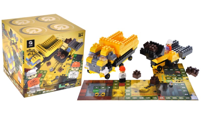 Блочний конструктор qbee QB300-204 «Block&Steps: Мегабудівельник» 3 в 1, 125 деталей