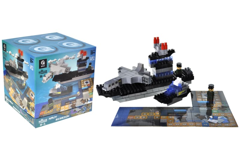 Конструктор блочний qbee QB300-205 Block&Steps «Морська місія» 3 в 1, 124 деталі, з ходилкою та меморі-грою