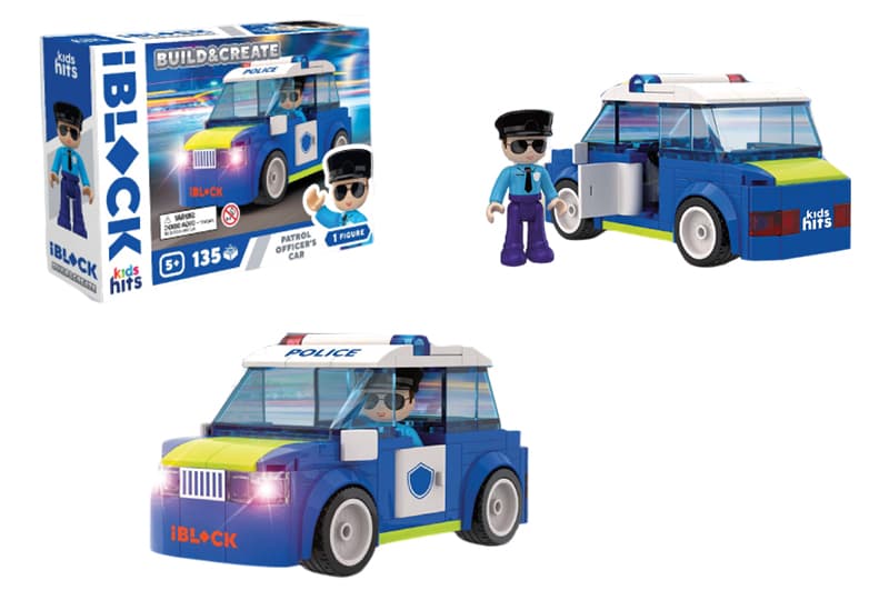 Конструктор IBLOCK JUNIOR KH41/002/3  135 деталей, Patrol Car коробка р. 24x16x6 см Kids hits