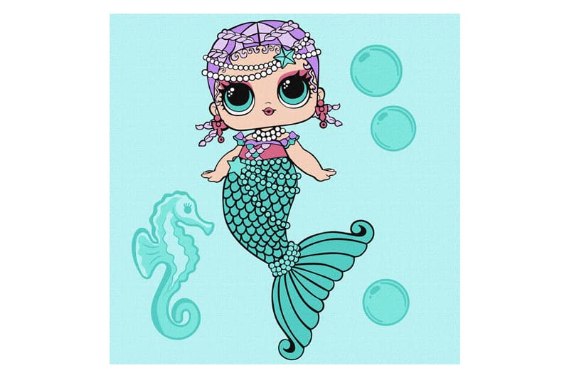 Набір для розпису по номерах 40×40 см «L.O.L. Mermaids Merbaby» Ideyka