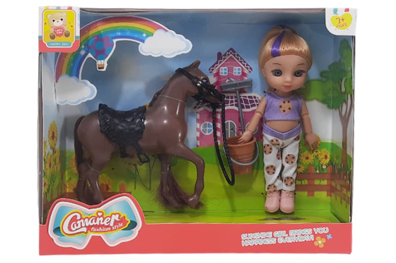 Лялька KQ129 з коником в коробці р.25,5x20x7см YG Toys