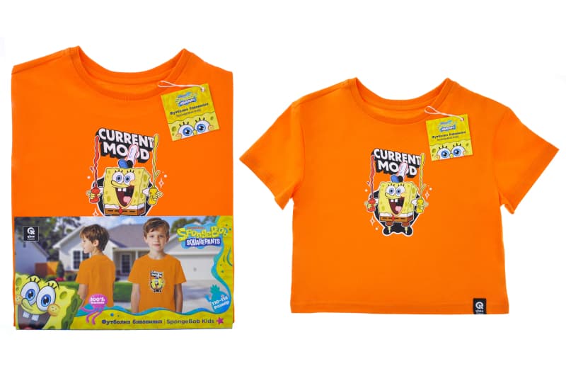 Футболка бавовняна QB-SB-001-13-110-116 SpongeBob Kids 110-116 qbee, фото 2