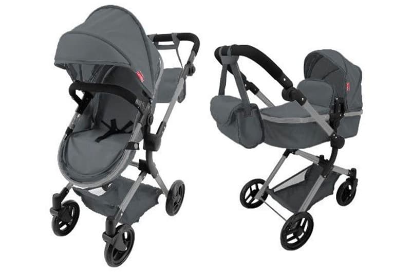 Коляска для ляльки 2в1 ALFA 9707 GREY з сумкою метал.кор.51x15.5x39.5 CARRELLO