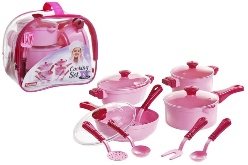 Набір посуду "Cooking Set" 9предметів рожевий 1726 Юніка, фото 2