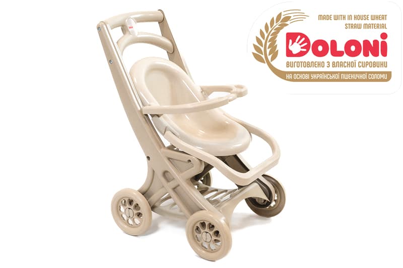 Візочок для ляльок 0122/02eco сидячий Eco Beige DOLONI