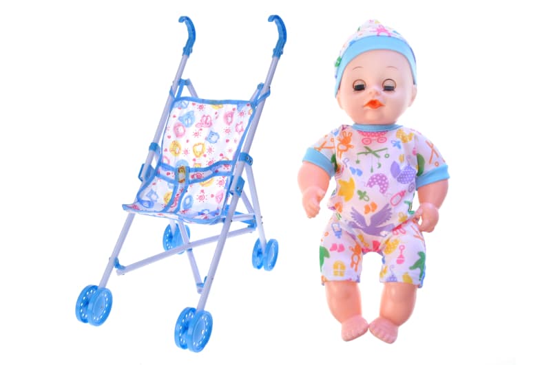 Візок з лялькою сидячий H01-63 в кульку р.62x20см YG Toys