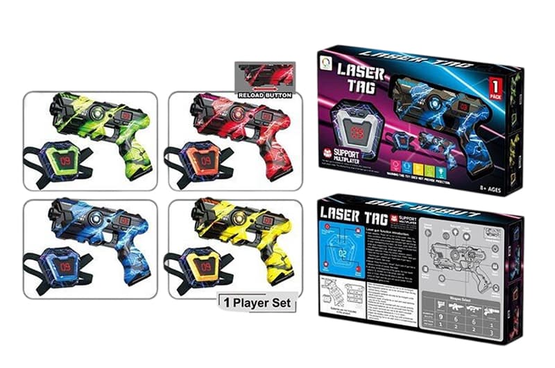 Набір бластерів 2140A "LASER TAG" на батарейках, в коробці р.32x6.2x18 см YG Toys
