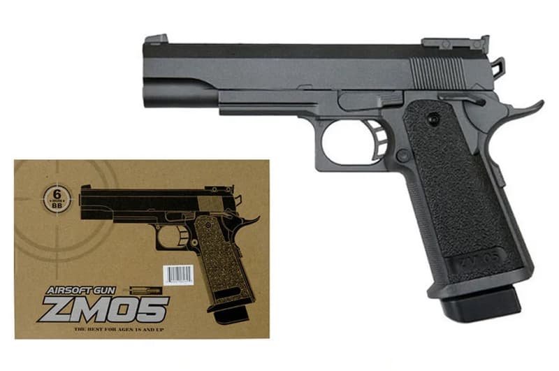 Пістолет CYMA ZM05 з пульками, металевий, коробка