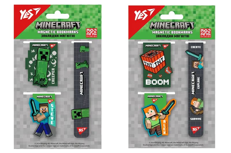 Закладки магнітні 708345 "Minecraft.Boom", 3 шт Yes