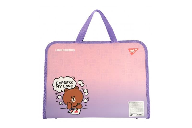 Папка-портфель 492315 FC на блискавці з тканинними ручками "Line Friends" Yes, фото 3
