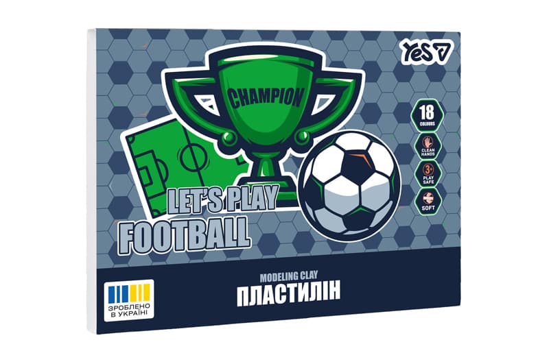 Пластилін 540715 18 кол., 360г "Football" Yes