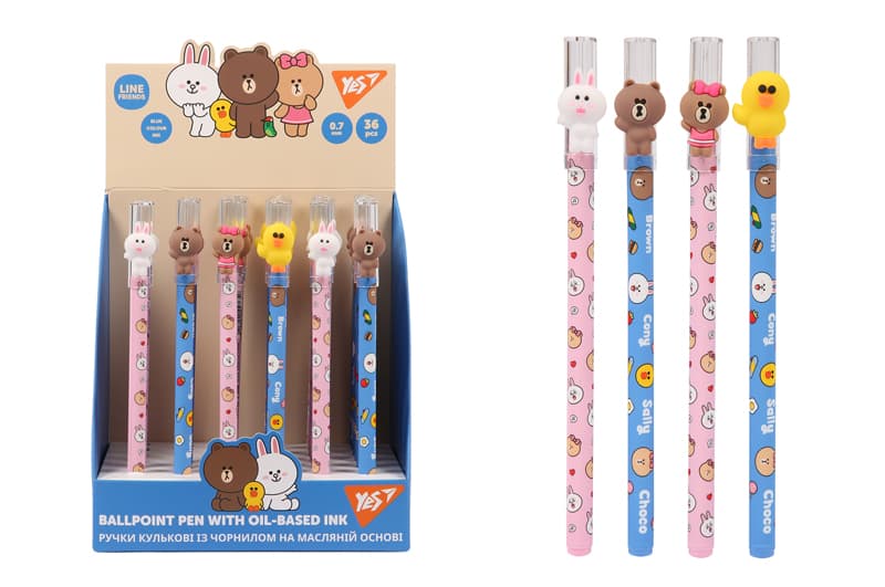 Ручка кулькова масляна 412174 "Line Friends", 0,7 мм, синя Yes