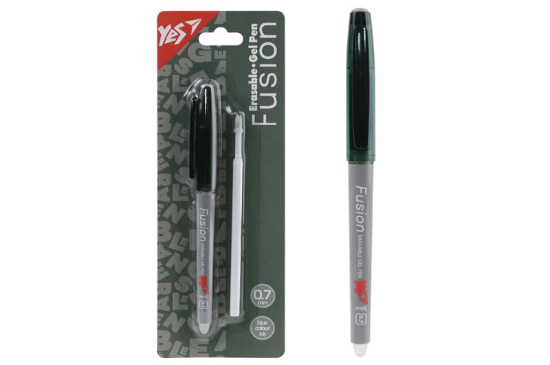Ручка гелева 420461 "Fusion Graphite" пиши-стирай, стрижень 0,7 мм, синя Yes