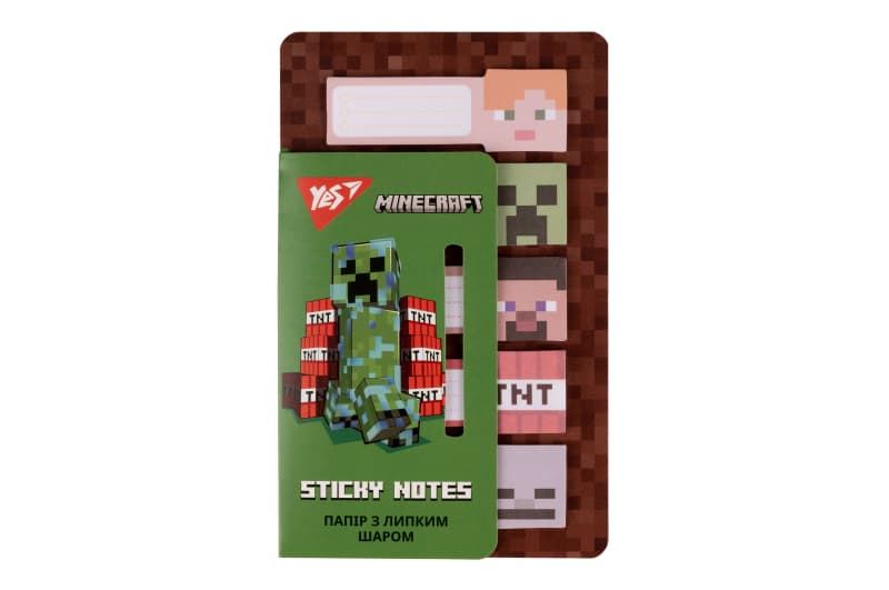 Папір з липким шаром YES "Minecraft" в наборі 100 аркушів (5х20)