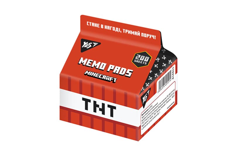 Папір для записів YES Tetra Pak "Minecraft" 200 арк. 7*7,5 см