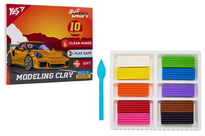 Пластилін 540666 10 кол., 200г "Drift King" Yes